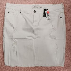 Torrid White Denim Mini Skirt